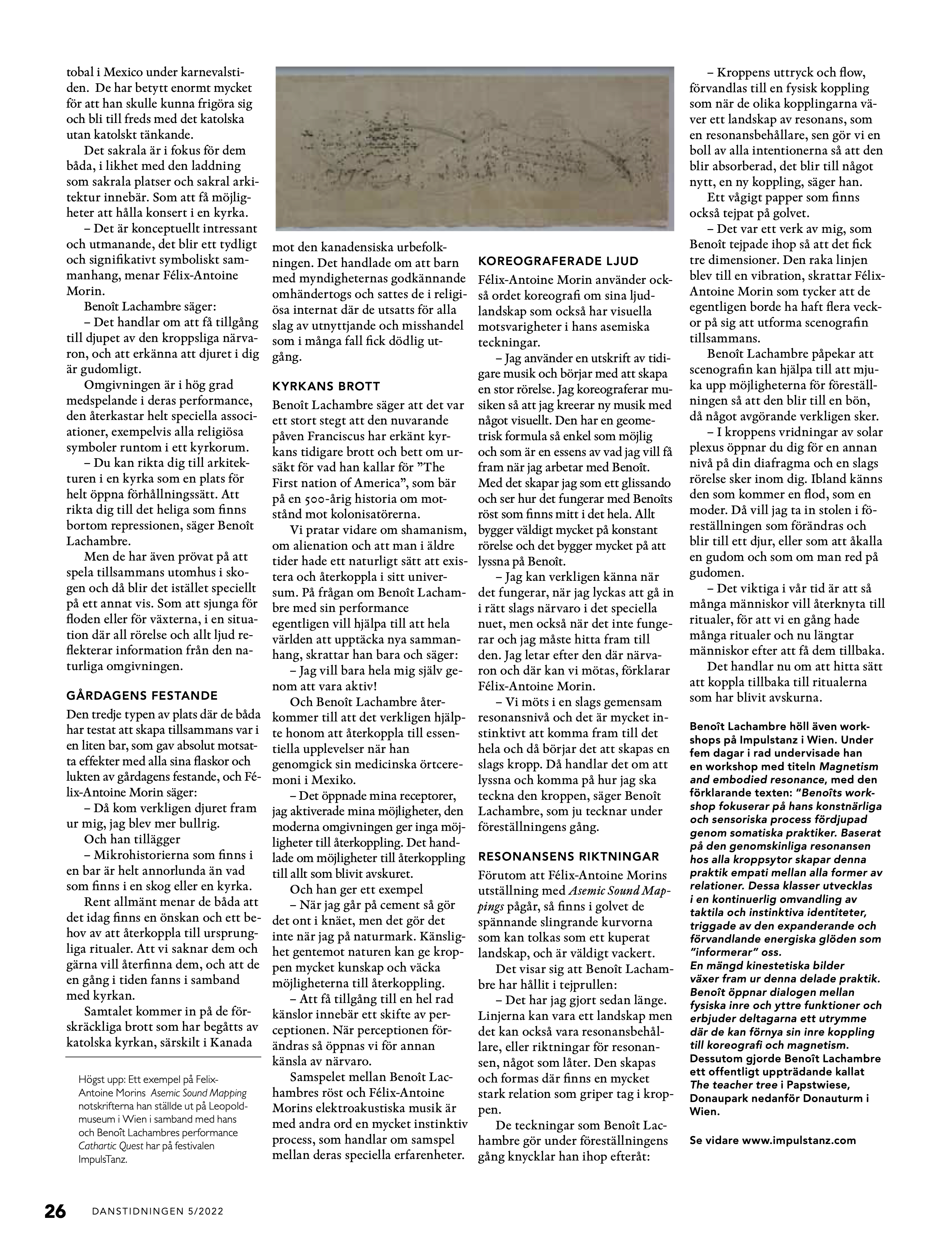 Interview with Benoît Lachambre and Felix-Antoine Morin in Danstidningen 5-2022 B